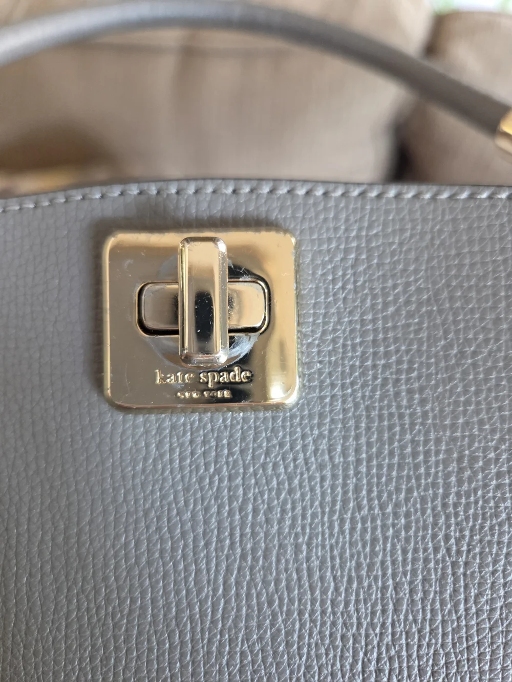 Kate Spade Top-Handle Women's Handbag in Gray with Gold Hardware